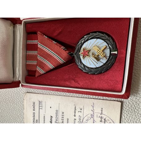 Hungarian Labour Merit Medal 1954 type with 1962 award certificate