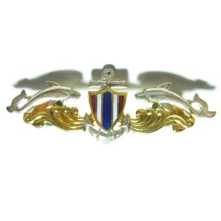   Thai Navy Seal Badge with Sharks Side and Royal Thai Navy Shield