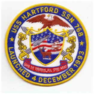 USS Hartford SSN 768 Launched 4. December 1993. PATCH