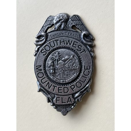 US Tamiami Trail Southwest Mounted Police Silver Badge