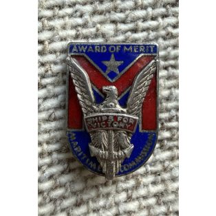   US WWII Maritime Commission Award of Merit STERLING SILVER badge “Ships For Victory”