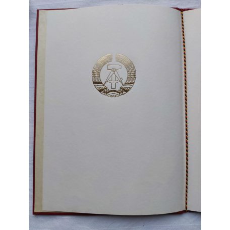 East Germany DDR Order Banner Of Labor Level II. Bartel with award certificate and case