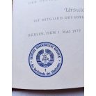 East Germany DDR Order Banner Of Labor Level II. Bartel with award certificate and case