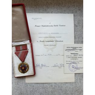   Hungarian Order of Excellent Service with award certificates to a Police Captain 1962