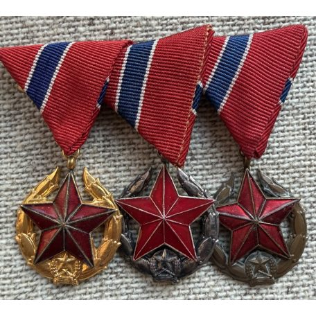 Hungarian mounted Trio of AVH State Security medals