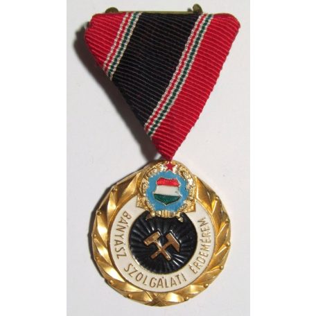 Hungarian Long Service Medal for Miners, Diamond Grade, 1984 with pin