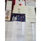 Hungarian Order of 4th April large personal lot 1985