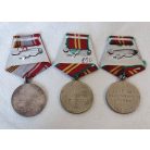 3pcs Soviet Union/Russia Veteran of the Armed Forces, For Impeccable Service Medals
