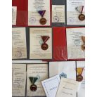 Hungarian Large 9 medal & badge lot with award folders to a senior Peoples Army NCO