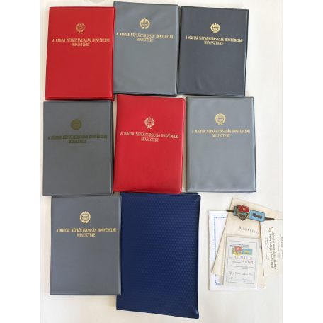 Hungarian Large 9 medal & badge lot with award folders to a senior Peoples Army NCO