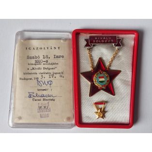   Hungarian Excellent Worker Award Budapest Transport Company 1973.