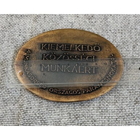 Hungarian large Labor Militia / KISZ table medal for community achievements