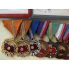 Hungarian 9 medals mounted medal bar w/ award certificates to a Peoples Army staff officer