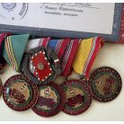 Hungarian 9 medals mounted medal bar w/ award certificates to a Peoples Army staff officer