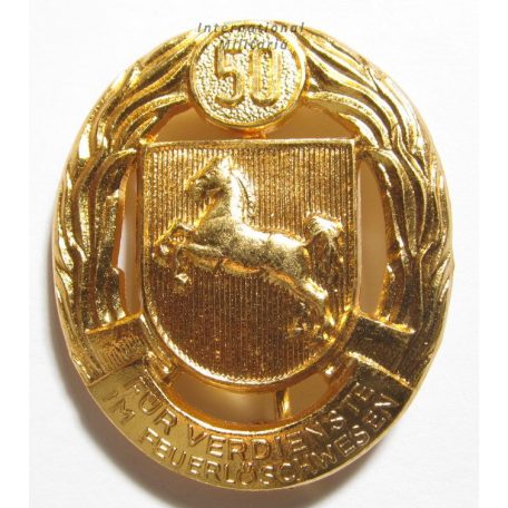 German Lower Saxony Firefighter Badge Gold 50