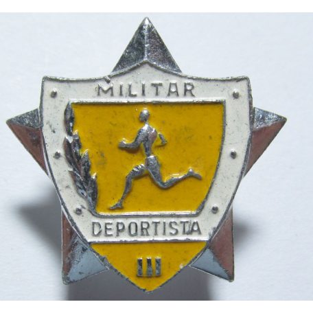 Cuban Militar Deportista III. Yellow 1976 military Gradnate Badge, enameled