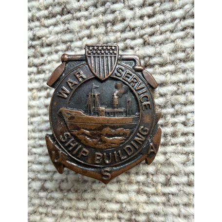 US WWII War Service Ship Building War Worker Bronze Badge Pin Small