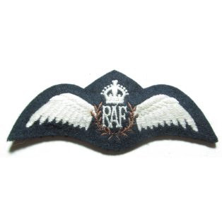   British WW2 Royal Air Force RAF Pilot Wings Badge padded mod 2