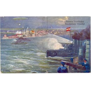   First World War Venice attack by Austro-Hungarian warships Postcard