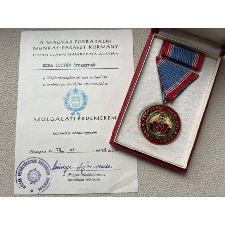 Hungarian Long Service Medal for 20 Years of Service in the Armed Forces (1965) - awarded to a major of the Peoples Army.