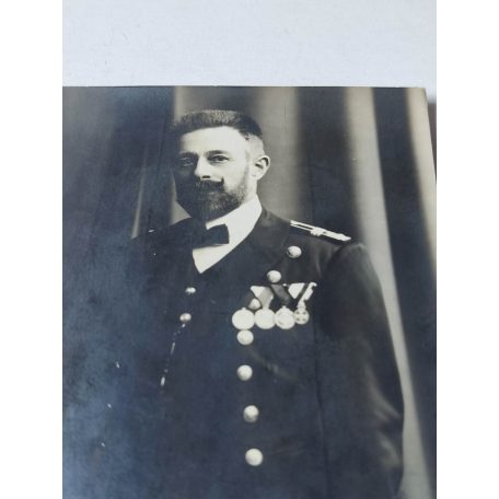 WW1 Navy officer wearing Austro-Hungarian medals, and rare German award,  Photo