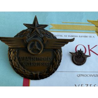   Professional Drivers Commendation badge & car radiator Grille badge  -  For  driving w/o accidents+ Certificate