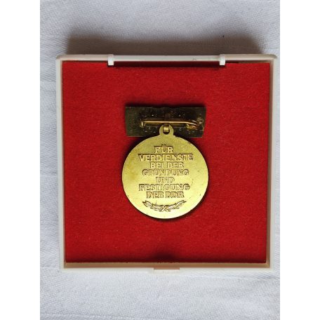 East Germany DDR For merits in the founding and consolidation Medal with award certificate and case
