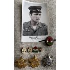 Hungarian Soldier professional Photo + badges he was wearing 1970s