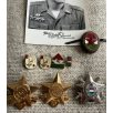   Hungarian Soldier professional Photo + badges he was wearing 1970s