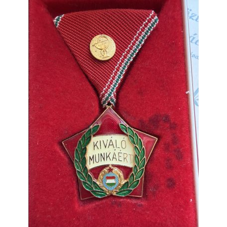 Hungarian Excellent Work Medal with Medical device &. Award certificate, Original signature of Minister of Health