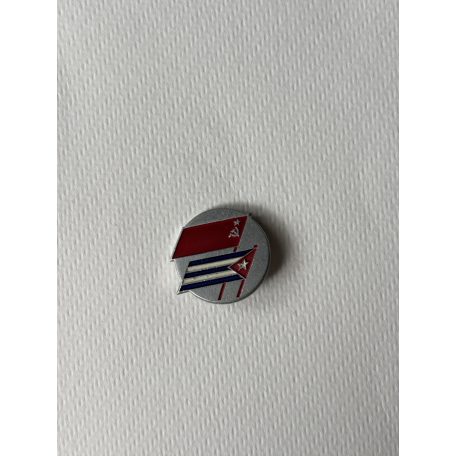 Friendship USSR Cuba Flags Alu Pin Badge