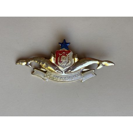 Indonesia Scuba Diver wings Polri 1 (Indonesian Police) with 1 Blue Star Badge 