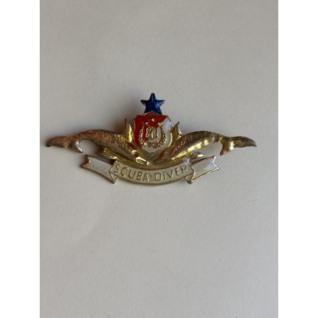Indonesia Scuba Diver wings Polri 1 (Indonesian Police) with 1 Blue Star Badge 