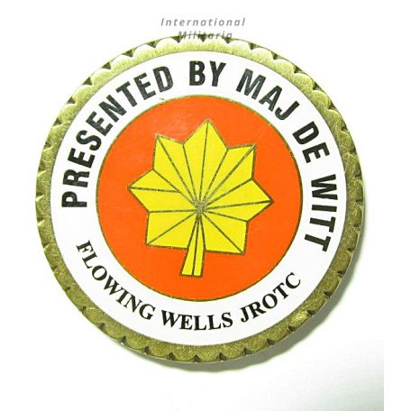 US Army Presented by Maj de Witt (Flowing wells Jrotc) Coin