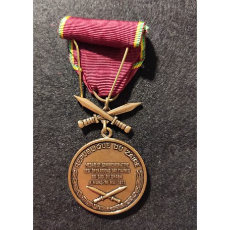 Zaire Congo Operation Shaba Commemorative Medal 1977 with Silver Palms