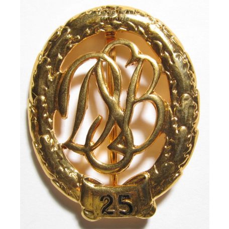 German DSB Big Sport Badge in Gold with 25 numeral