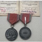 Hungarian Firefighter Fire Brigade Medal pair with award certificates