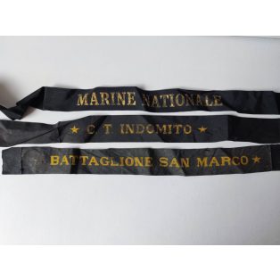   WW2 Navy "Marine Nationale" "C.T. Domito" "Battaglione San Marco" Cap Tallies