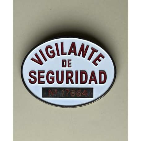 Spain Security Guard Metal Badge numbered