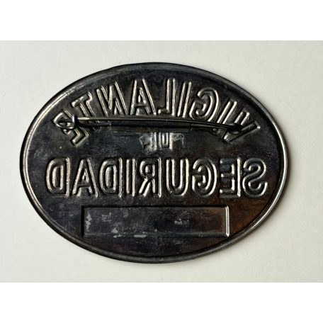 Spain Security Guard Metal Badge numbered