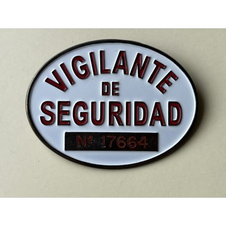 Spain Security Guard Metal Badge numbered