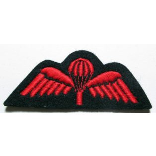   British (United Kingdom) Royal Marines Special Forces Commando Parachute Wings red on black 