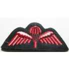 British (United Kingdom) Royal Marines Special Forces Commando Parachute Wings red on black 