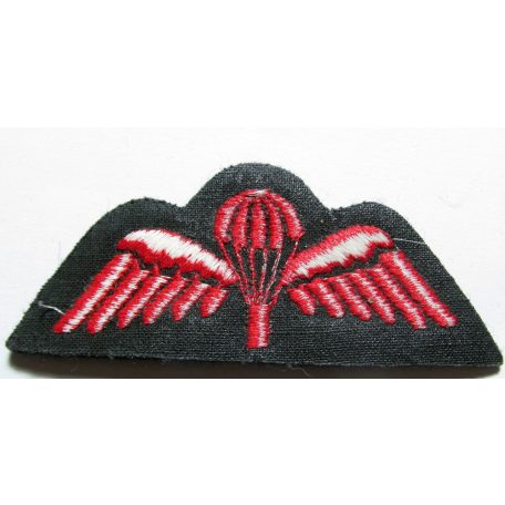 British (United Kingdom) Royal Marines Special Forces Commando Parachute Wings red on black 