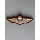 Indonesia Penerjun Polri Parachute Wings on Red background Felt Badge