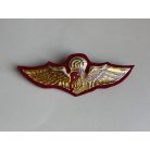 Indonesia Penerjun Polri Parachute Wings on Red background Felt Badge