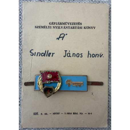 Hungarian 1975M Driver Qualification Badge 1st class with documents
