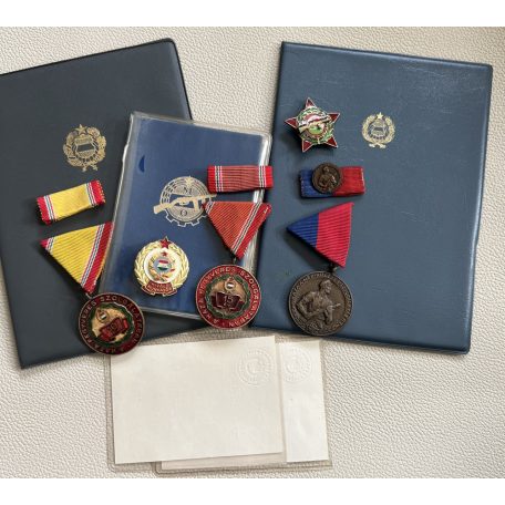 Hungarian Medal lot (5) to a Militiaman + Photo ID and award certificates