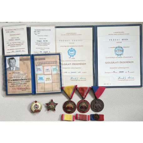 Hungarian Medal lot (5) to a Militiaman + Photo ID and award certificates