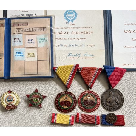 Hungarian Medal lot (5) to a Militiaman + Photo ID and award certificates